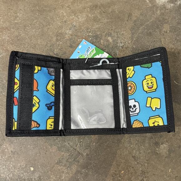 Lego Legoland Genuine Wallet Heads Blocks NWT Tri Fold Blue - Picture 3 of 5